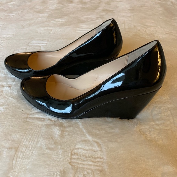 Cole Haan Shoes - Cole Haan Black Patent Leather Wedges Round Toe
